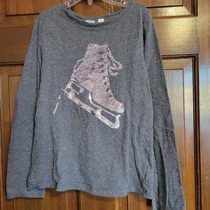 GAP Skate Cotton T-Shirt with Flip Sequins (Size 10)